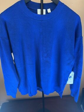 Cyrus Men’s Royal Blue Ribbed Crewneck Sweater